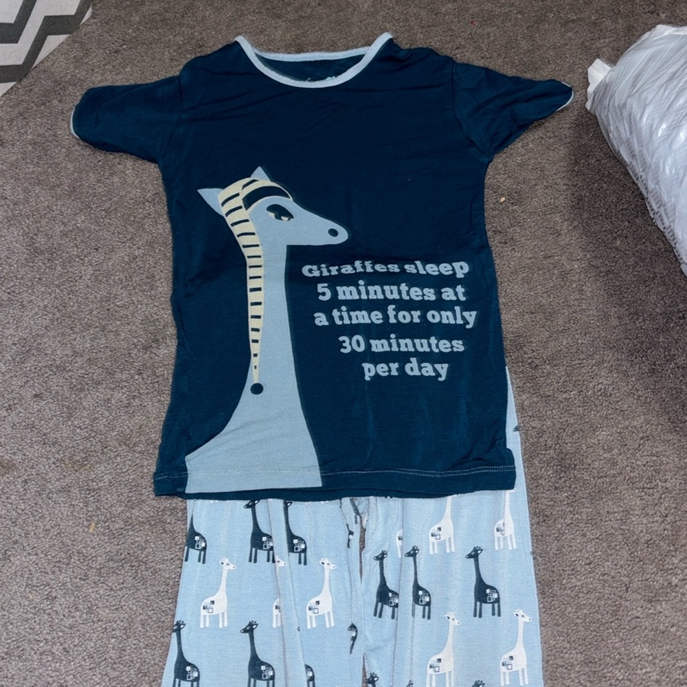 Kickee Pants Giraffe pajamas size 8